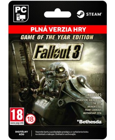 Fallout 3 (Game of the Year Edition) [Steam] od Bethesda Softworks