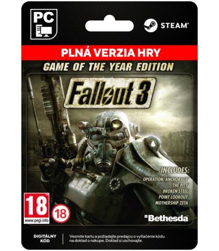 Fallout 3 (Game of the Year Edition) [Steam] od Bethesda Softworks